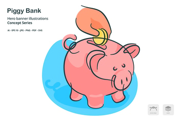 PIggy Bank Finance Vector Illustration
