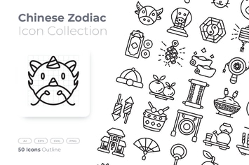 Chinese Zodiac Outline Icon