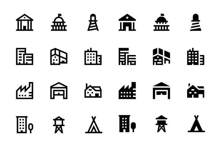 56 Buildings Icons