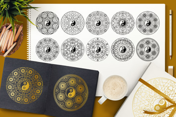 Meditation Mandala Symbols Set