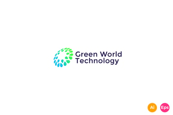 Green World Technology Community Logo template