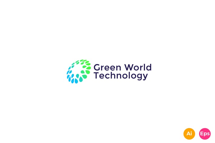 Green World Technology Community Logo template