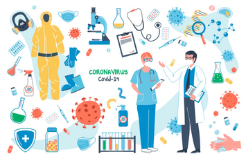 Coronavirus Concept Isolated Elements Set