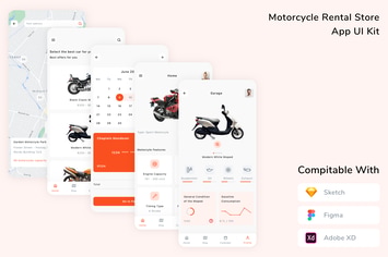 Motorcycle Rental Store App UI Kit