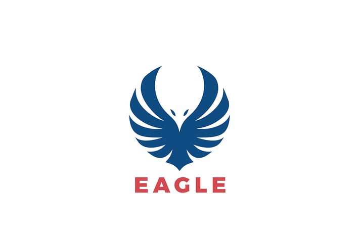 Logo Eagle Wings Flying Soaring Silhouette