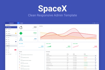 SpaceX - Bootstrap Admin Template