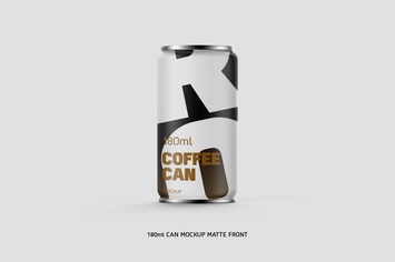 Coffee Can w Bottom Cap 180ml Matte Eye Level