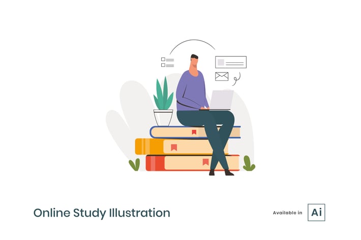 Online Study Illustration