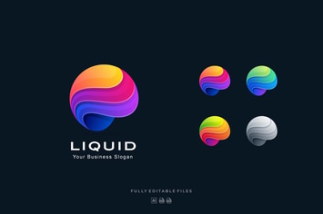 Liquid Sphere Abstract Colorful Logo Template