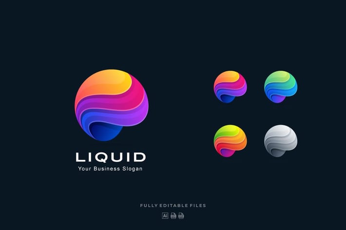 Liquid Sphere Abstract Colorful Logo Template
