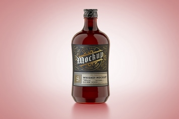 Colorfull Liquor Glass Bottle Mockup