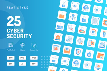 Cyber Security Flat Icons