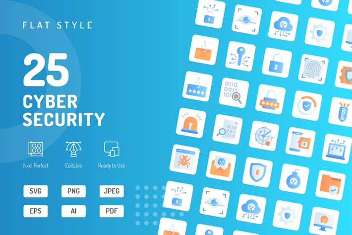 Cyber Security Flat Icons