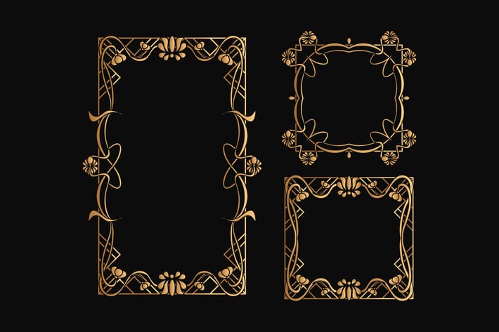 Art nouveau frame ornament