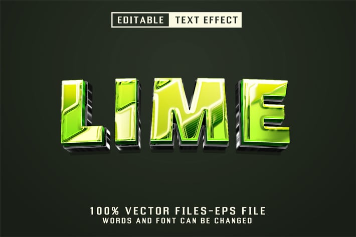 Lime 3d Text - Editable Text Effect