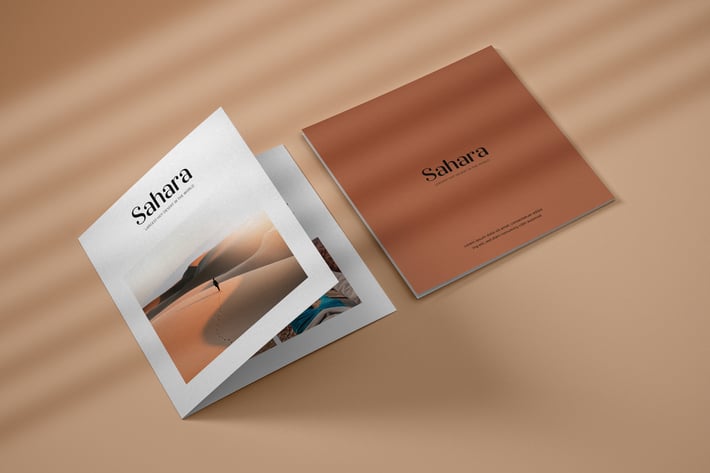 Square Bifold Brochure Mockup