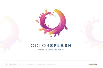 Colorful Liquid Water Splash Twisted Logo Template