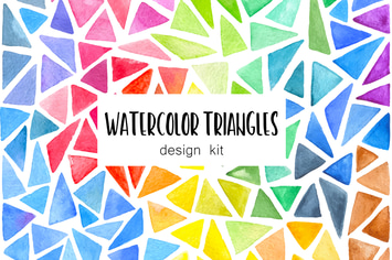 Watercolor Triangles Design Kit