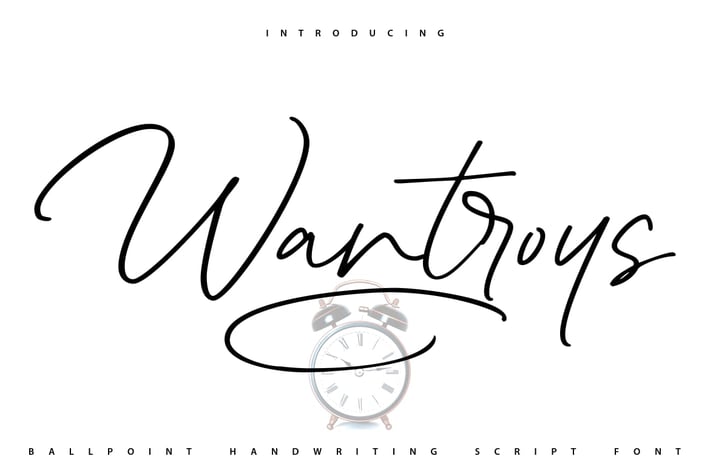 Wantroys | Ballpoint Handwriting Script Font