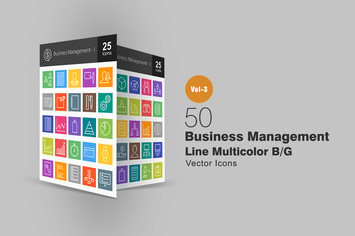 50 Business Management Line Multicolor Icons