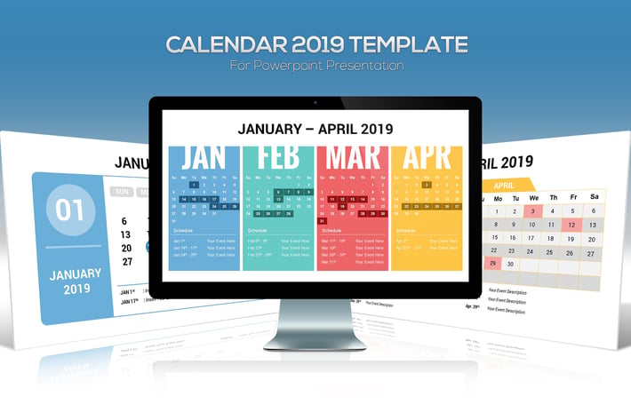 2019 Calendar Powerpoint Template