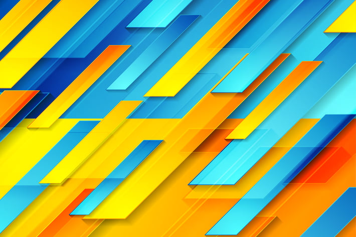 Blue orange glossy tech geometric background