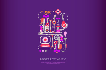 Abstract Music vector banner design