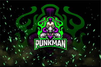 Punk Man E-Sport and Sport Logo Template