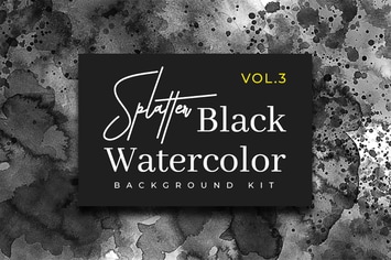 Splatter Black Watercolor Vol. 3