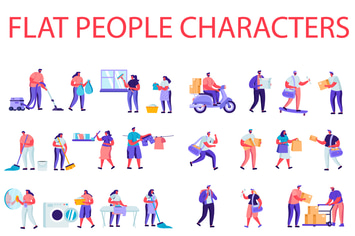 Flat Cartoon People Characters