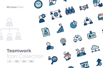 Teamwork Filled Icon
