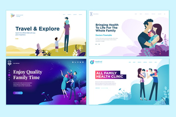 Set of Medical Web Page Design Templates