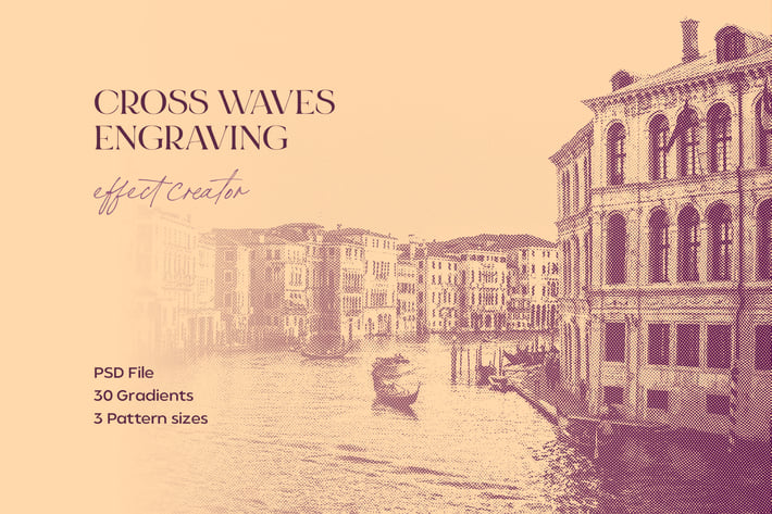 Cross Waves Engraving Effect 