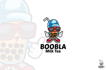 Boobla Milk Tea Logo Mascot