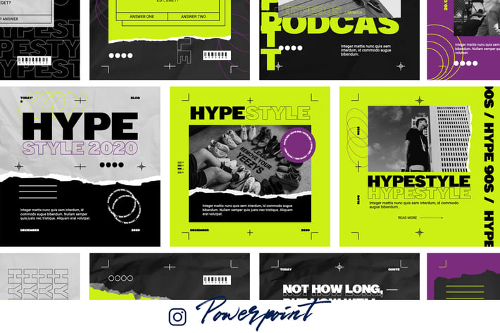 Hype 90s - Powerpoint Instagram Template