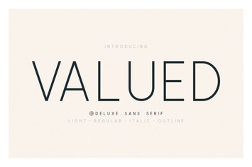 Valued - A Deluxu Sans Serif Family