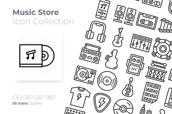 Music Store Outline Icon