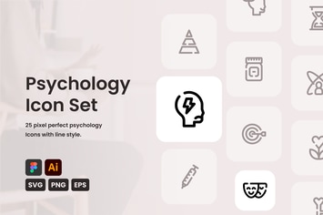 Psychology Line Icon Set