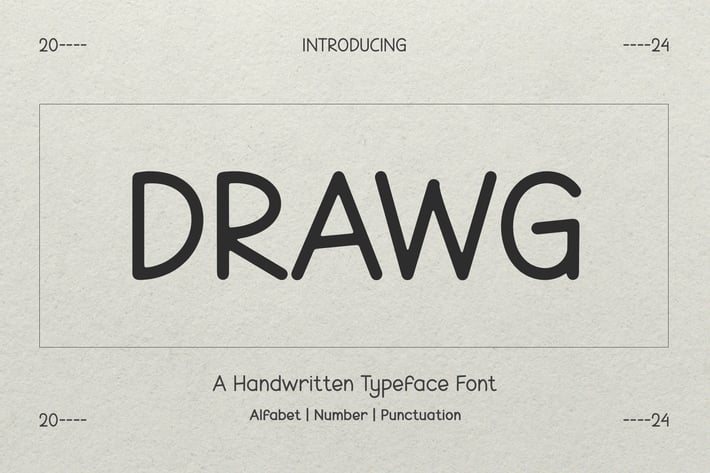 DRAWG - A Handwriting Typeface Font