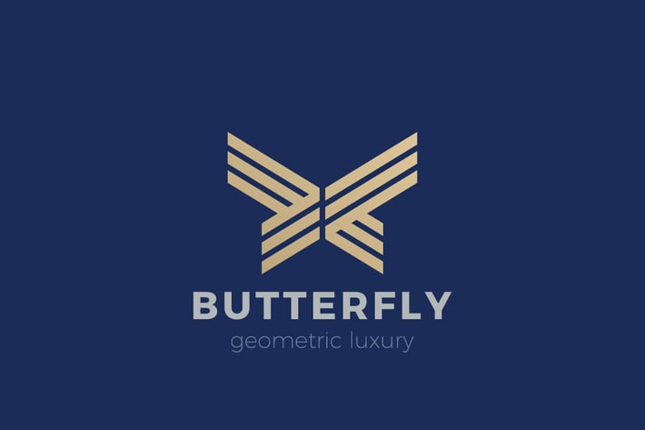 Logo Butterfly Geometric Luxury abstract Linear