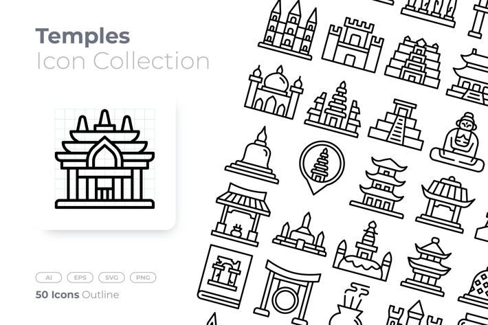 Temples Outline Icon