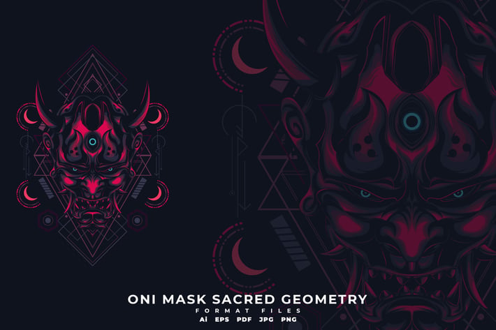 ONI MASK SACRED GEOMETRY