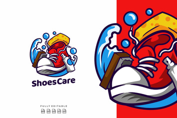 Shoes Care Mascot Logo Template