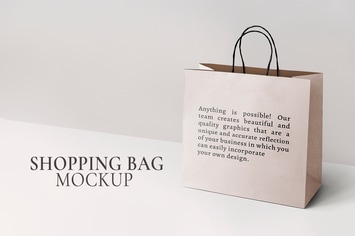 Paper shopping bag mockup