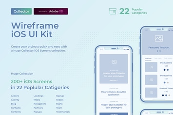 Collector iOS Wireframe UI Kit