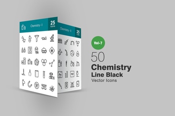 50 Chemistry Line Icons