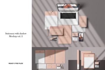 Stationery with shadow  mockup vol. 2
