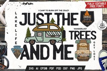 Forest Adventure Badge, Vector Camping Retro Logo