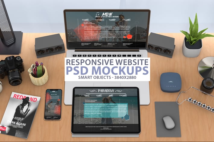  Responsive Website PSD Mock-up