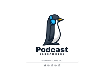 Penguin Mascot Cartoon Logo